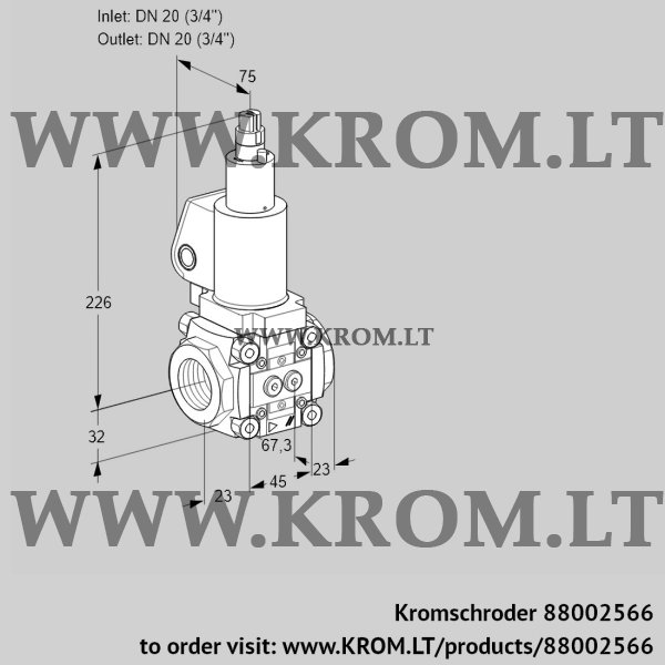 Kromschroder VAS 1T20N/LQSL, 88002566 gas solenoid valve, 88002566