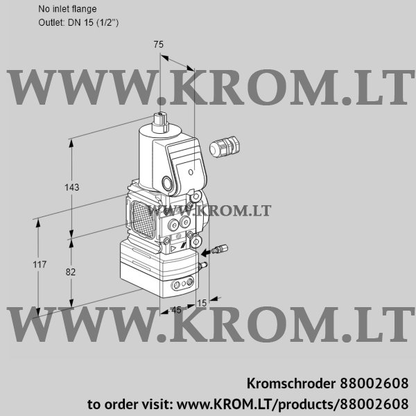 Kromschroder VAG 1-/15R/NWBE, 88002608 air/gas ratio control, 88002608