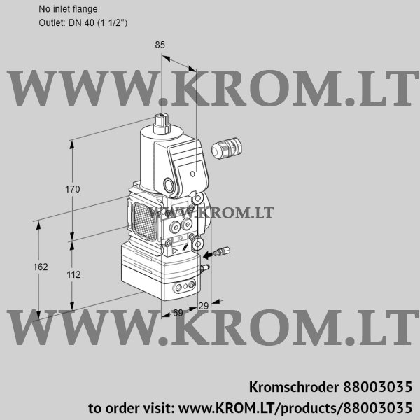 Kromschroder VAG 2-/40R/NWAE, 88003035 air/gas ratio control, 88003035