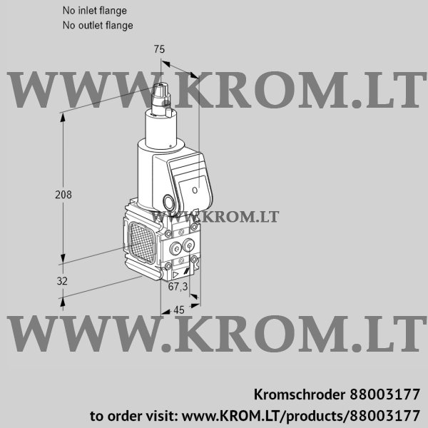 Kromschroder VAS 1T-/LQ, 88003177 gas solenoid valve, 88003177