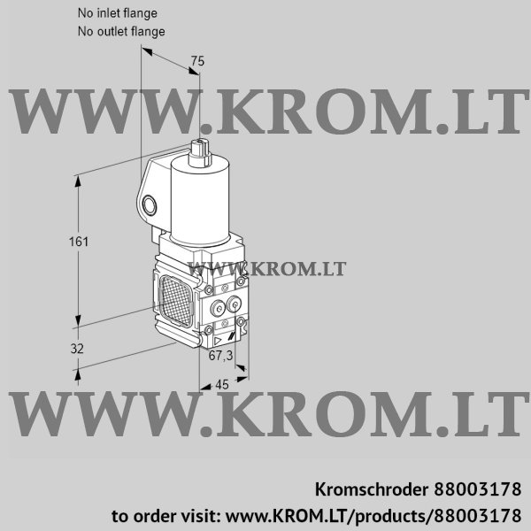 Kromschroder VAS 1T-/NQSL, 88003178 gas solenoid valve, 88003178