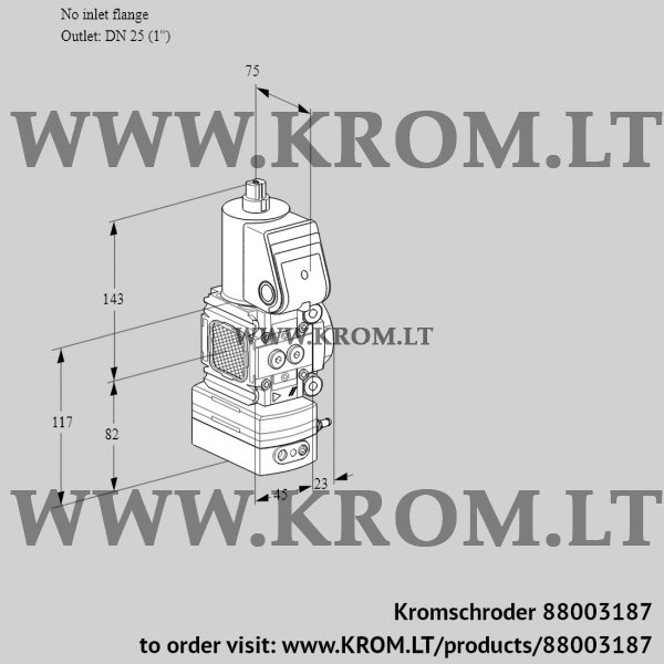 Kromschroder VAD 1T-/25N/NQ-100A, 88003187 pressure regulator, 88003187