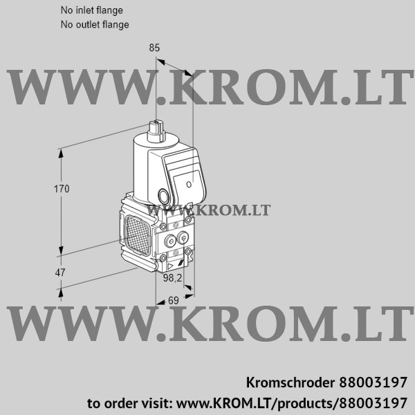 Kromschroder VAS 2T-/NQ, 88003197 gas solenoid valve, 88003197