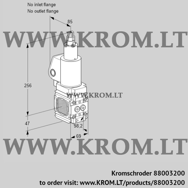 Kromschroder VAS 2T-/LQSL, 88003200 gas solenoid valve, 88003200