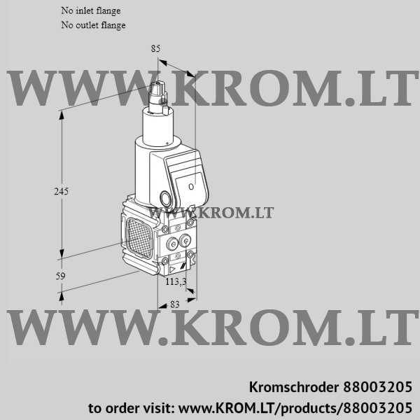 Kromschroder VAS 3T-/LQ, 88003205 gas solenoid valve, 88003205