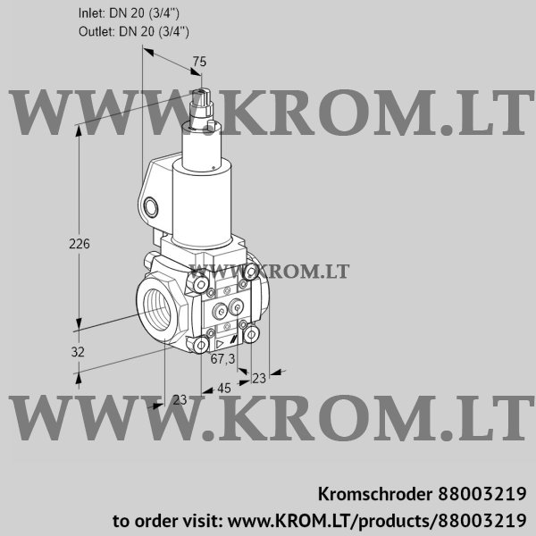 Kromschroder VAS 1T20N/LQGL, 88003219 gas solenoid valve, 88003219