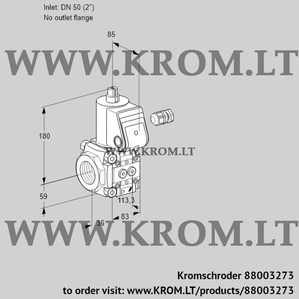 Kromschroder VAS 350/-R/NK, 88003273 gas solenoid valve, 88003273