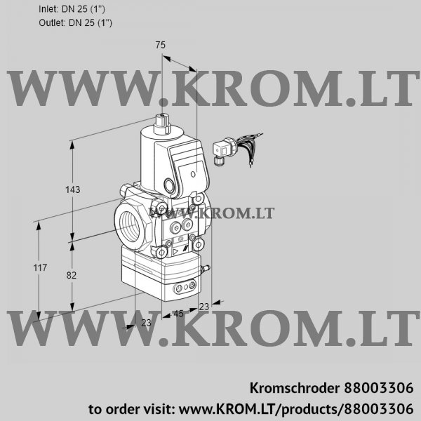 Kromschroder VAD 125R/NW-100A, 88003306 pressure regulator, 88003306