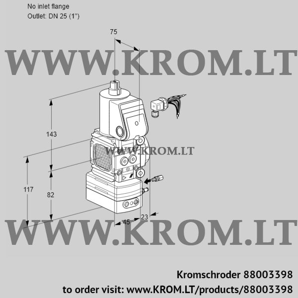 Kromschroder VAG 1-/25R/NQAE, 88003398 air/gas ratio control, 88003398