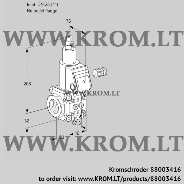 Kromschroder VAS 125/-R/LW, 88003416 gas solenoid valve, 88003416