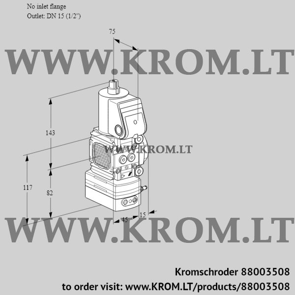 Kromschroder VAD 1-/15R/NW-100B, 88003508 pressure regulator, 88003508