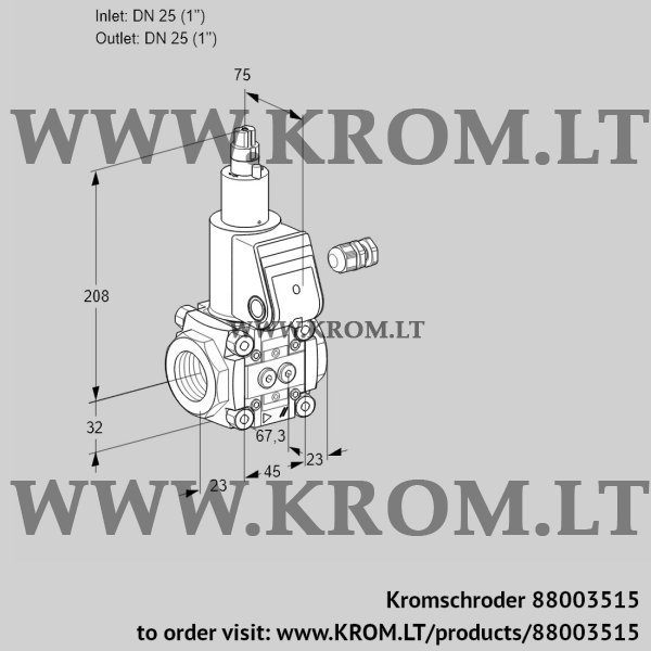 Kromschroder VAS 125R/LW, 88003515 gas solenoid valve, 88003515