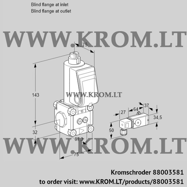 Kromschroder VAS 1-0/NK, 88003581 gas solenoid valve, 88003581