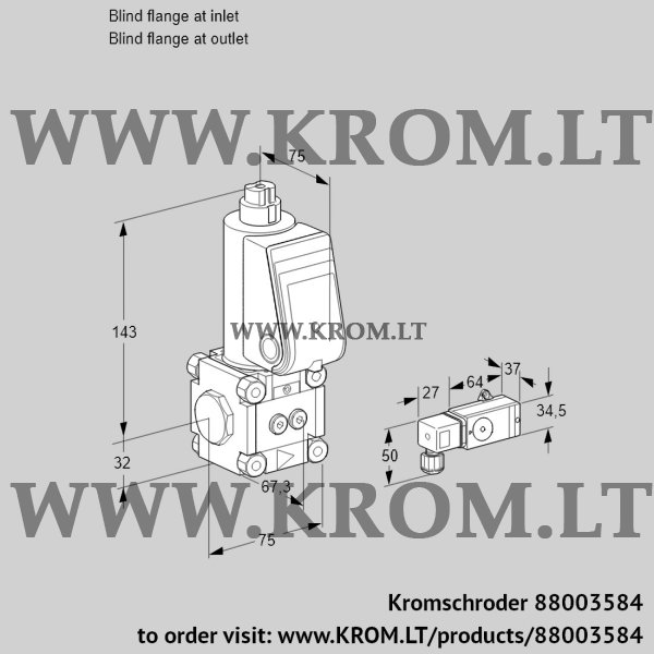 Kromschroder VAS 1-0/NK, 88003584 gas solenoid valve, 88003584