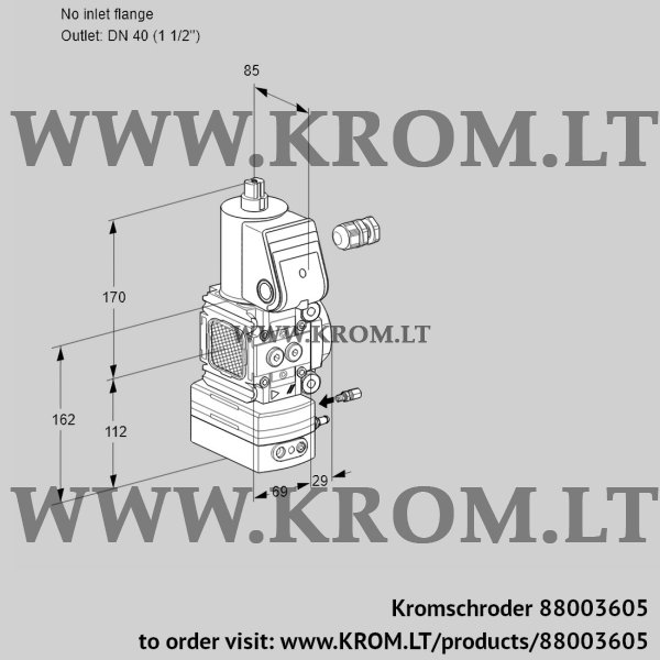 Kromschroder VAG 2-/40R/NWAE, 88003605 air/gas ratio control, 88003605