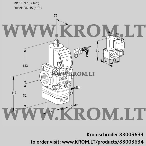 Kromschroder VAG 115R/NWBE, 88003634 air/gas ratio control, 88003634