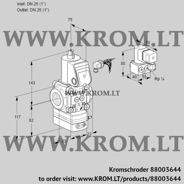 Kromschroder VAD 125R/NW-100A, 88003644 pressure regulator, 88003644
