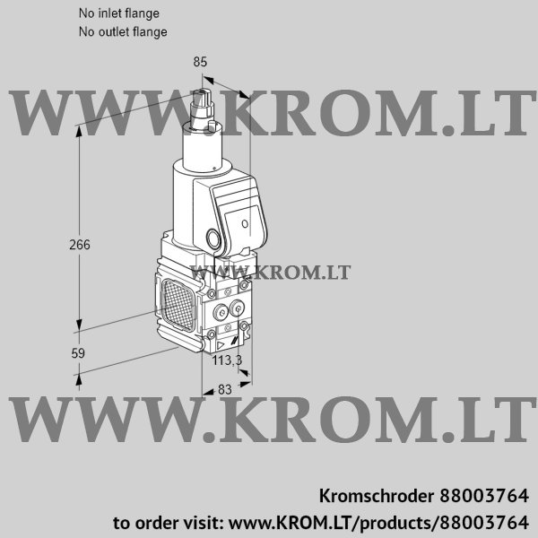 Kromschroder VAS 3T-/LQSR, 88003764 gas solenoid valve, 88003764