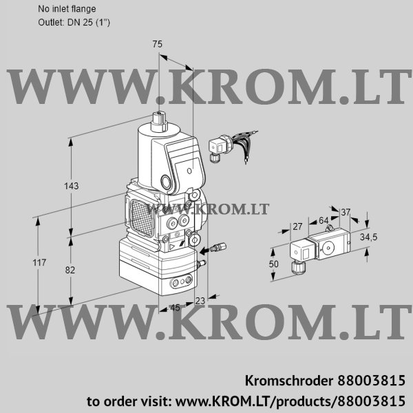 Kromschroder VAG 1-/25R/NWAE, 88003815 air/gas ratio control, 88003815