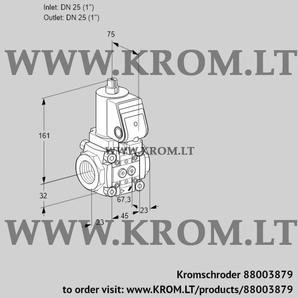 Kromschroder VAS 1T25N/NQSR, 88003879 gas solenoid valve, 88003879