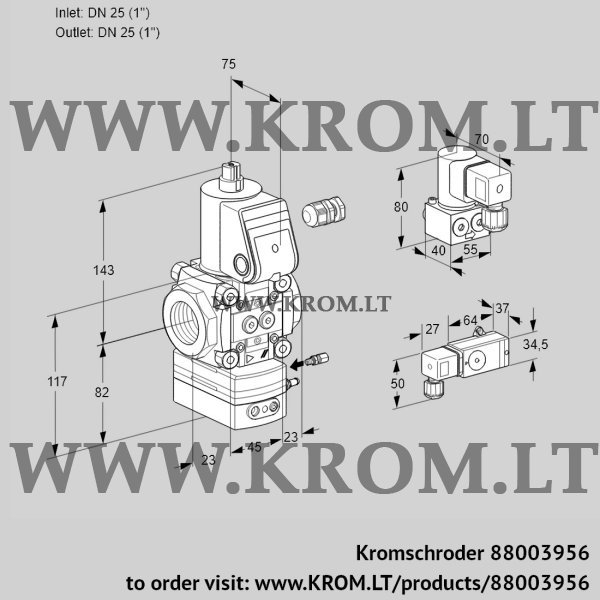 Kromschroder VAG 125R/NWAE, 88003956 air/gas ratio control, 88003956