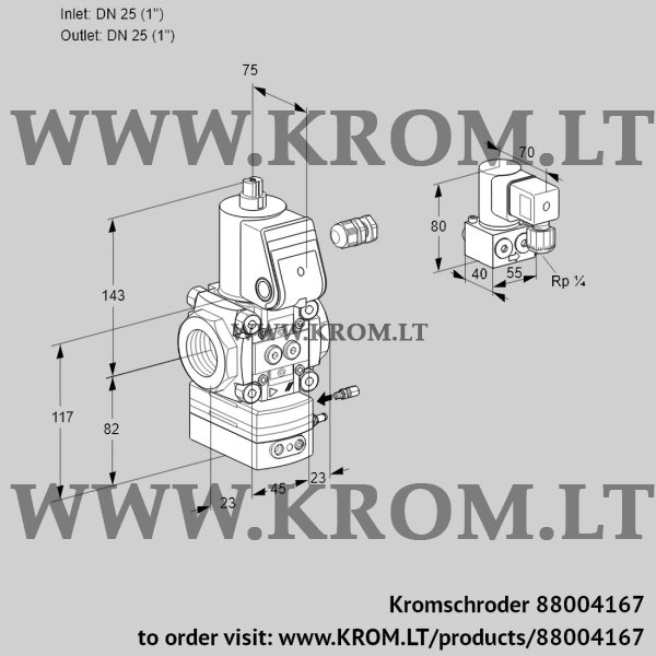 Kromschroder VAG 125R/NWAE, 88004167 air/gas ratio control, 88004167