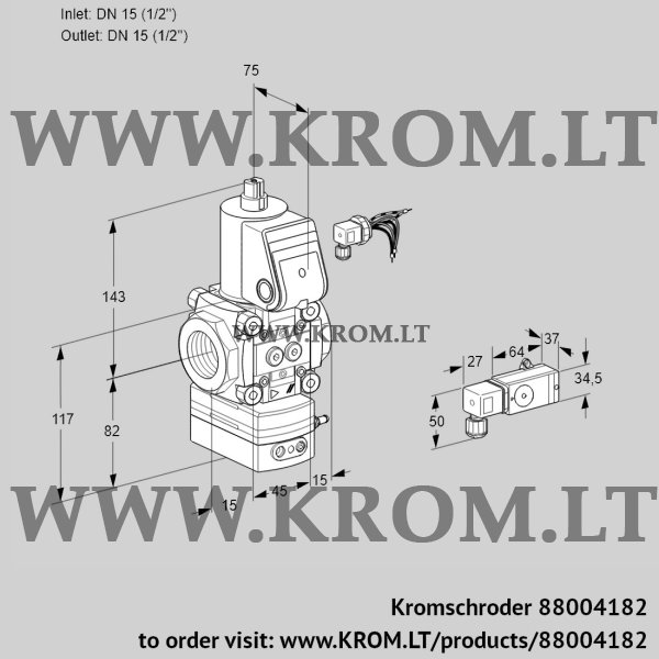 Kromschroder VAD 115R/NW-50B, 88004182 pressure regulator, 88004182