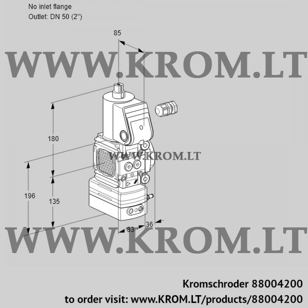 Kromschroder VAD 3-/50R/NW-25A, 88004200 pressure regulator, 88004200