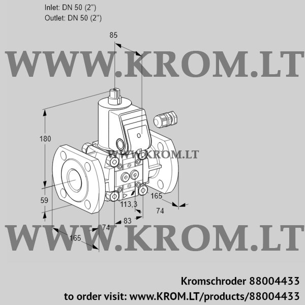 Kromschroder VAS 350F/NW, 88004433 gas solenoid valve, 88004433