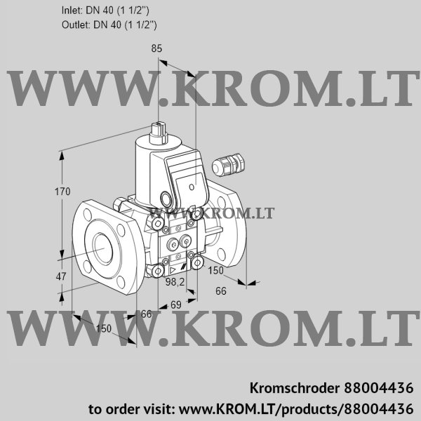 Kromschroder VAS 240F/NQ, 88004436 gas solenoid valve, 88004436