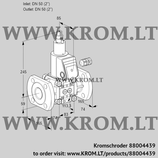 Kromschroder VAS 350F/LQ, 88004439 gas solenoid valve, 88004439