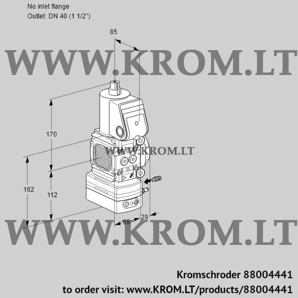 Kromschroder VAG 2-/40R/NWAK, 88004441 air/gas ratio control, 88004441