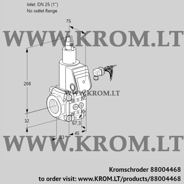 Kromschroder VAS 125/-R/LW, 88004468 gas solenoid valve, 88004468