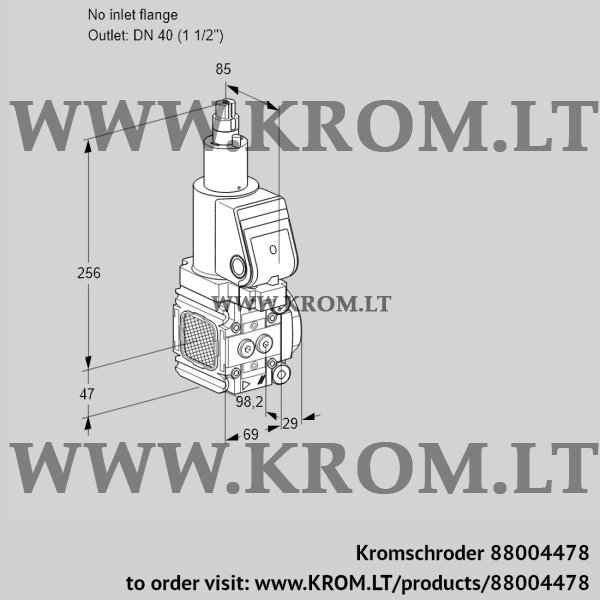 Kromschroder VAS 2T-/40N/LQSR, 88004478 gas solenoid valve, 88004478