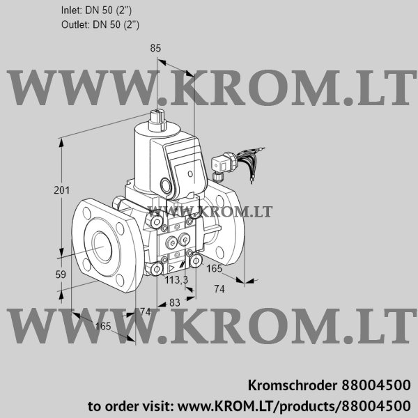 Kromschroder VAS 350F/NWSR, 88004500 gas solenoid valve, 88004500