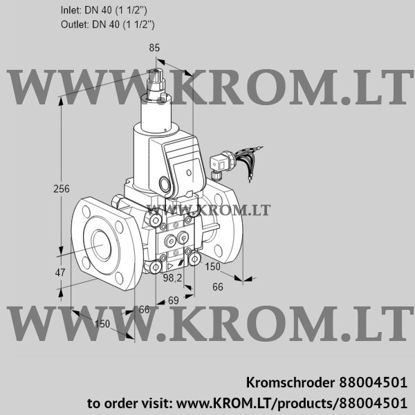 Kromschroder VAS 240F/LWSR, 88004501 gas solenoid valve, 88004501