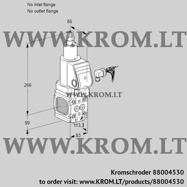 Kromschroder VAS 3-/LWSR, 88004530 gas solenoid valve, 88004530