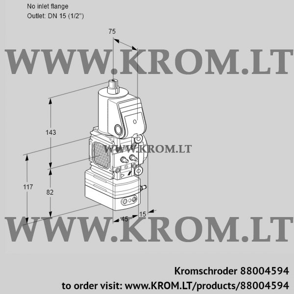 Kromschroder VAG 1T-/15N/NQBA, 88004594 air/gas ratio control, 88004594
