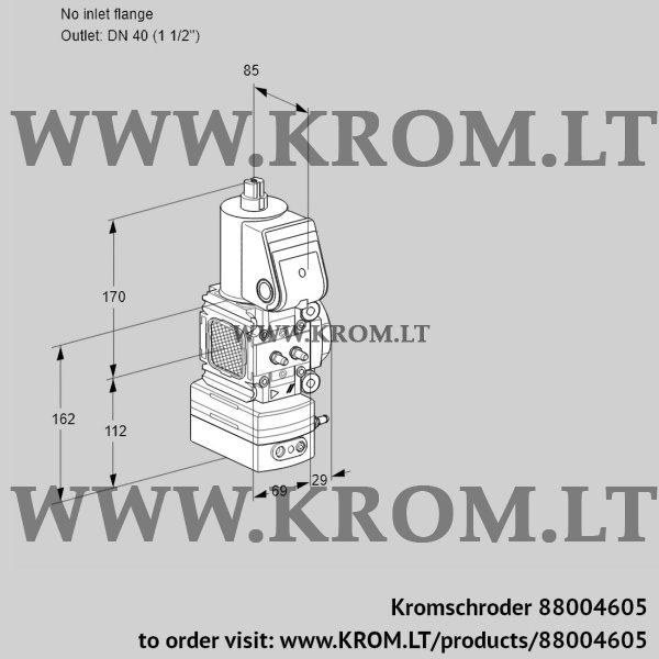 Kromschroder VAG 2T-/40N/NQAA, 88004605 air/gas ratio control, 88004605