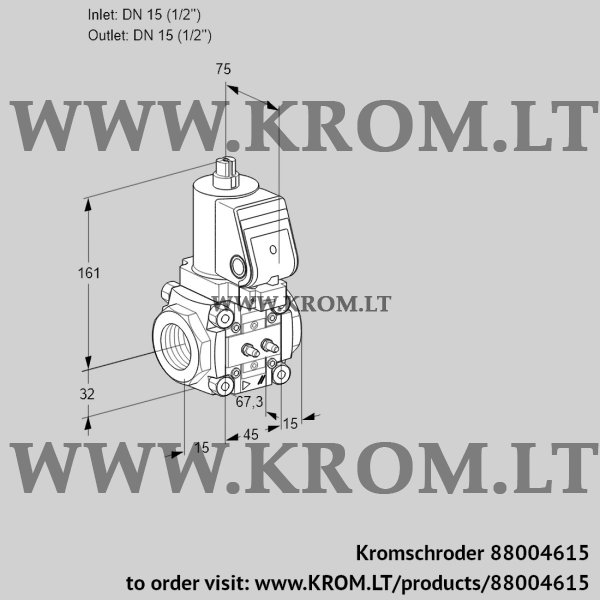 Kromschroder VAS 1T15N/NQGR, 88004615 gas solenoid valve, 88004615