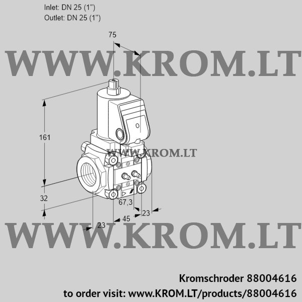 Kromschroder VAS 1T25N/NQGR, 88004616 gas solenoid valve, 88004616