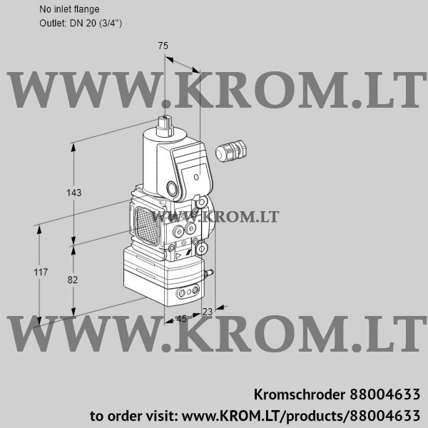 Kromschroder VAD 1-/20R/NW-100A, 88004633 pressure regulator, 88004633
