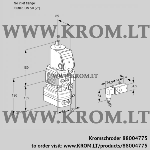 Kromschroder VAD 3T-/50N/NQ-25A, 88004775 pressure regulator, 88004775
