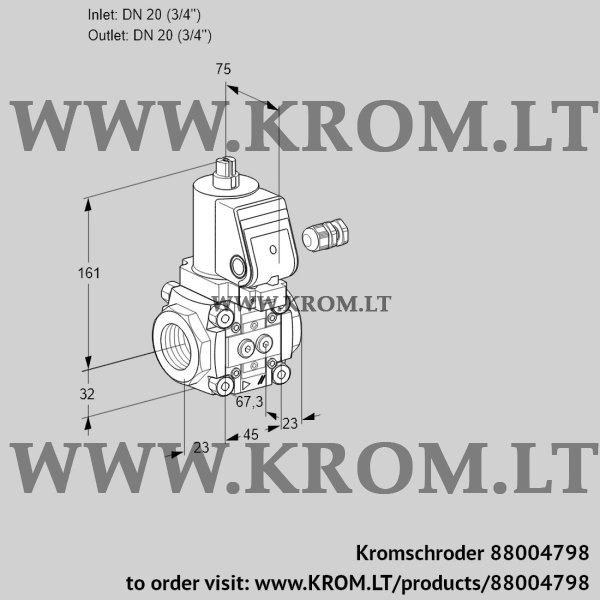 Kromschroder VAS 120R/NKSR, 88004798 gas solenoid valve, 88004798