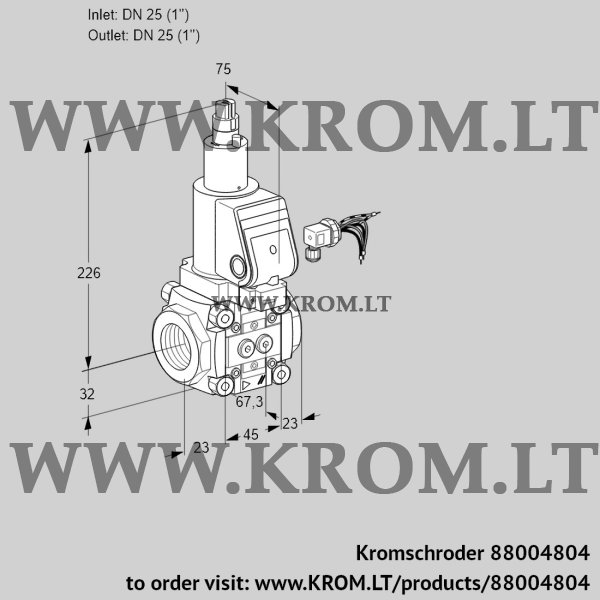 Kromschroder VAS 125R/LKSR, 88004804 gas solenoid valve, 88004804