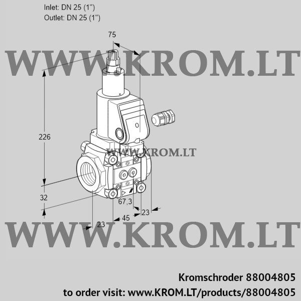 Kromschroder VAS 125R/LQSR, 88004805 gas solenoid valve, 88004805