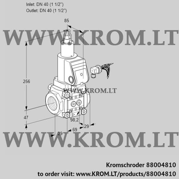 Kromschroder VAS 240R/LKSR, 88004810 gas solenoid valve, 88004810