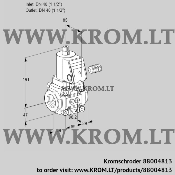 Kromschroder VAS 240R/NKSR, 88004813 gas solenoid valve, 88004813