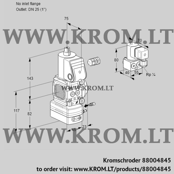 Kromschroder VAG 1-/25R/NWAE, 88004845 air/gas ratio control, 88004845