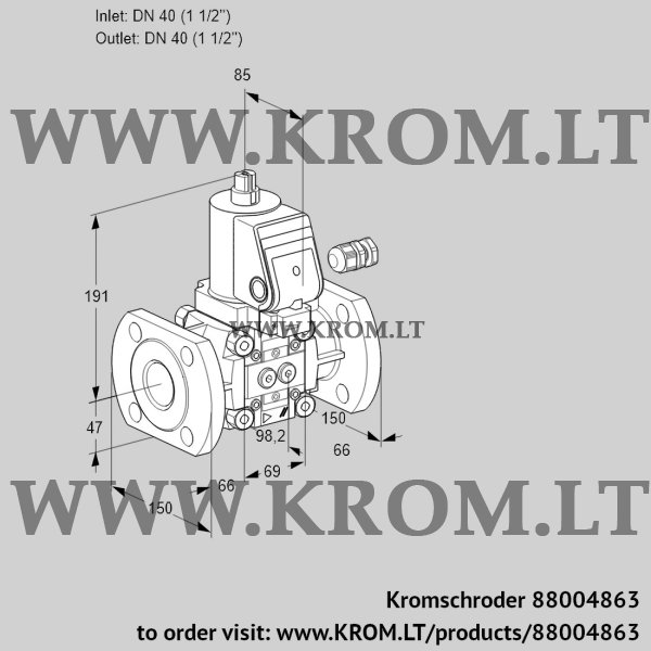 Kromschroder VAS 240F/NWSR, 88004863 gas solenoid valve, 88004863